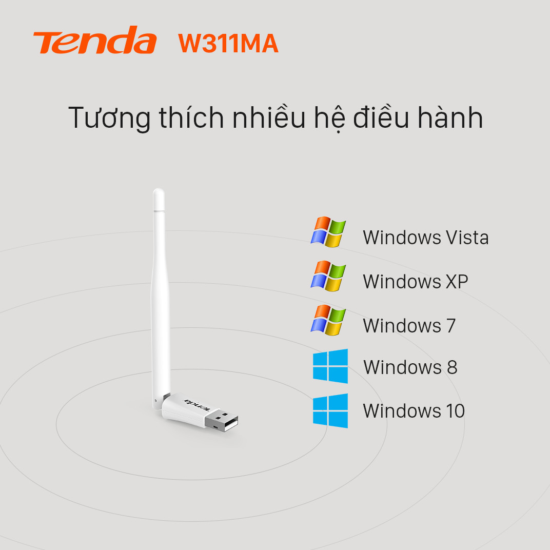 USB kết nối Wifi Tenda W311MA tốc độ 150Mbps - Hàng Chính Hãng