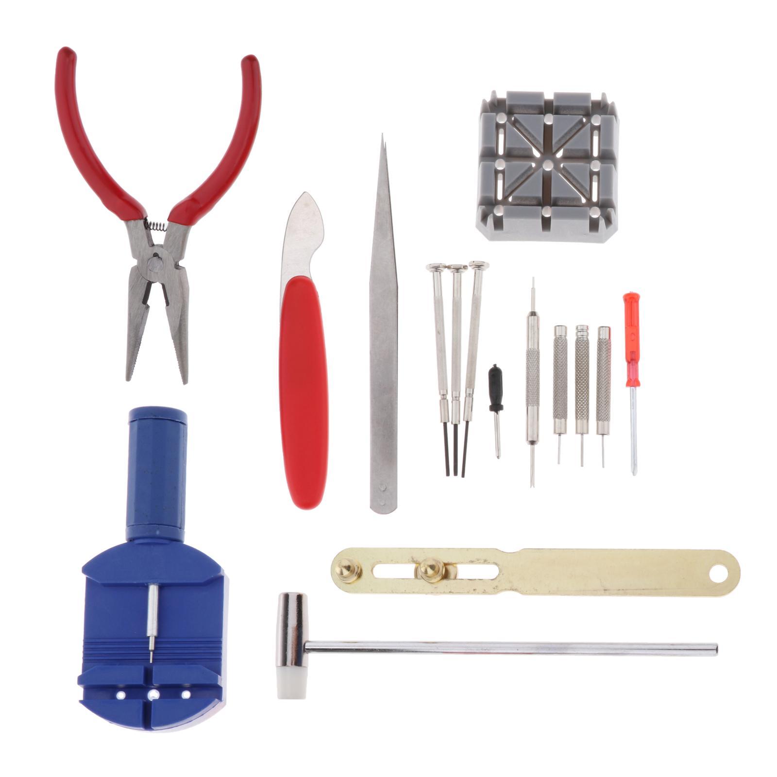 16Pieces Watch Repair Kit Back Case Opener Battery Replacement Screwdriver