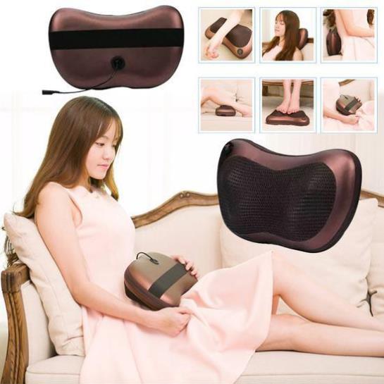 Gối Massage Hồng Ngoại Magic Pilow Home 8 Bi dành cho người già, trung niên,... Giảm đau, thư giãn tại nhà