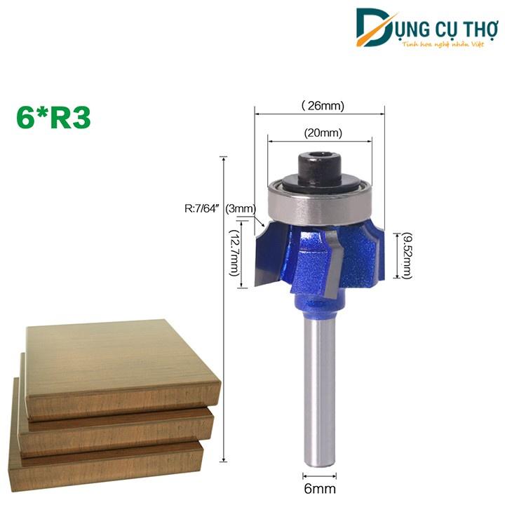 Mũi soi mép cạnh 4 cánh 6*R3 xanh dương