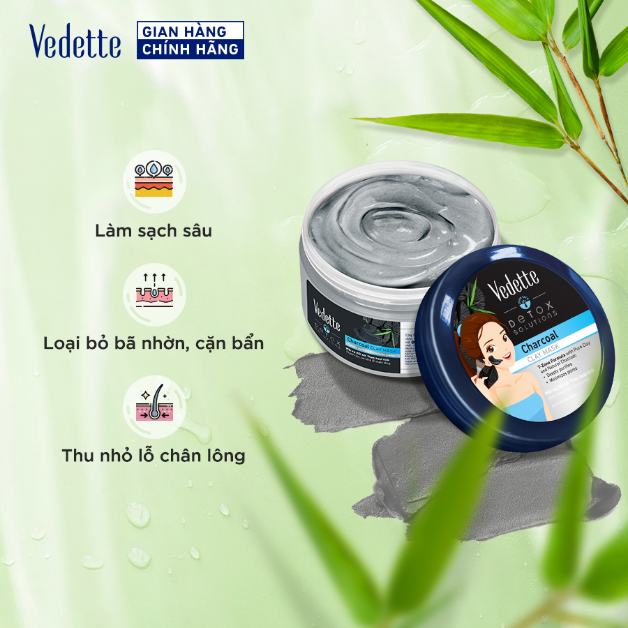 Mặt nạ đất sét Vedette Than Hoạt Tính 145g