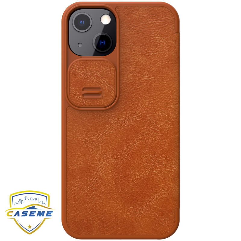 Bao da dành cho iPhone 13 hàng chính hãng Nillkin QIN có nắp trượt bảo vệ camera