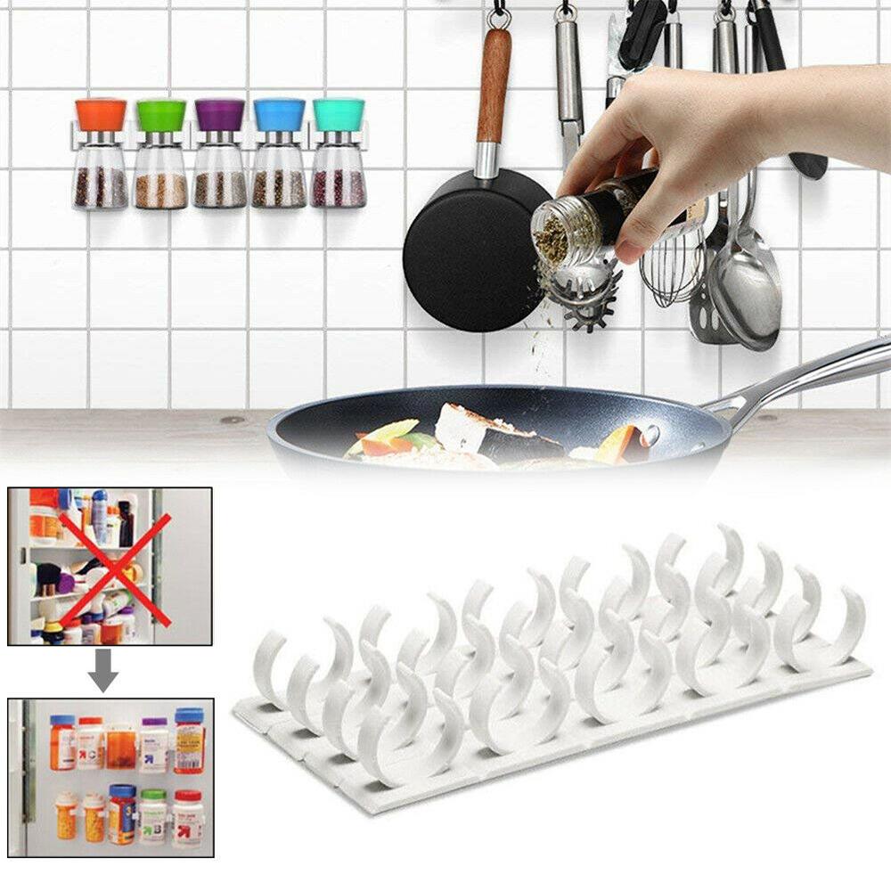 Kệ đựng gia vị nhà bếp 20 cái 4 dải, và mỗi dải có 5 kẹp trên đó, có thể chứa 5 lọ tiết kiệm không gian bếp