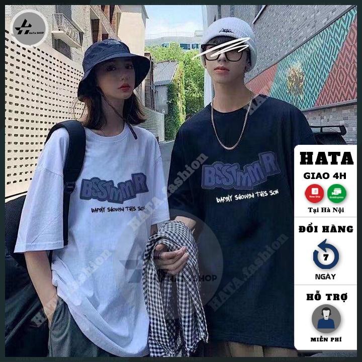 Áo thun unisex tay lỡ, Áo thun unisex nam nữ HATA Fashion in hình cute chất mát mịn mã ZQ52