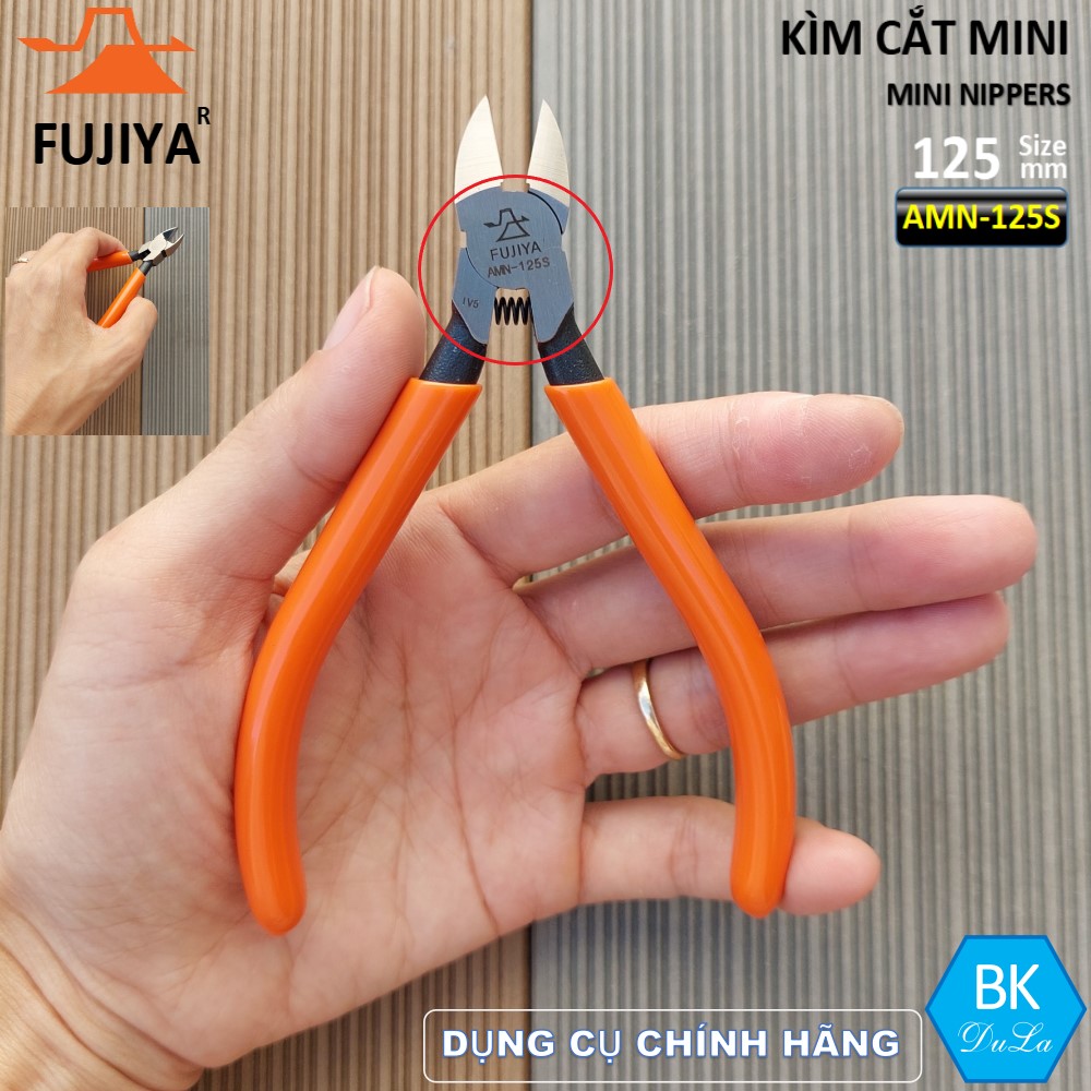 Kìm cắt dây mini 5&quot;/125mm Fujiya AMN-125S GENUINE– Kềm cắt dây thép dây đồng