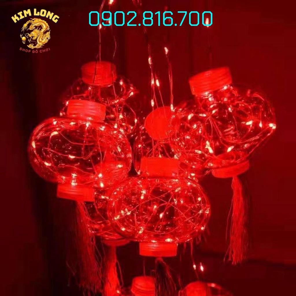 Bộ dây Đèn rèm LED hình ĐÈN LỒNG ngang 3 mét có 10 bóng đèn lồng lung linh siêu đẹp phụ kiện trang trí tết năm mới