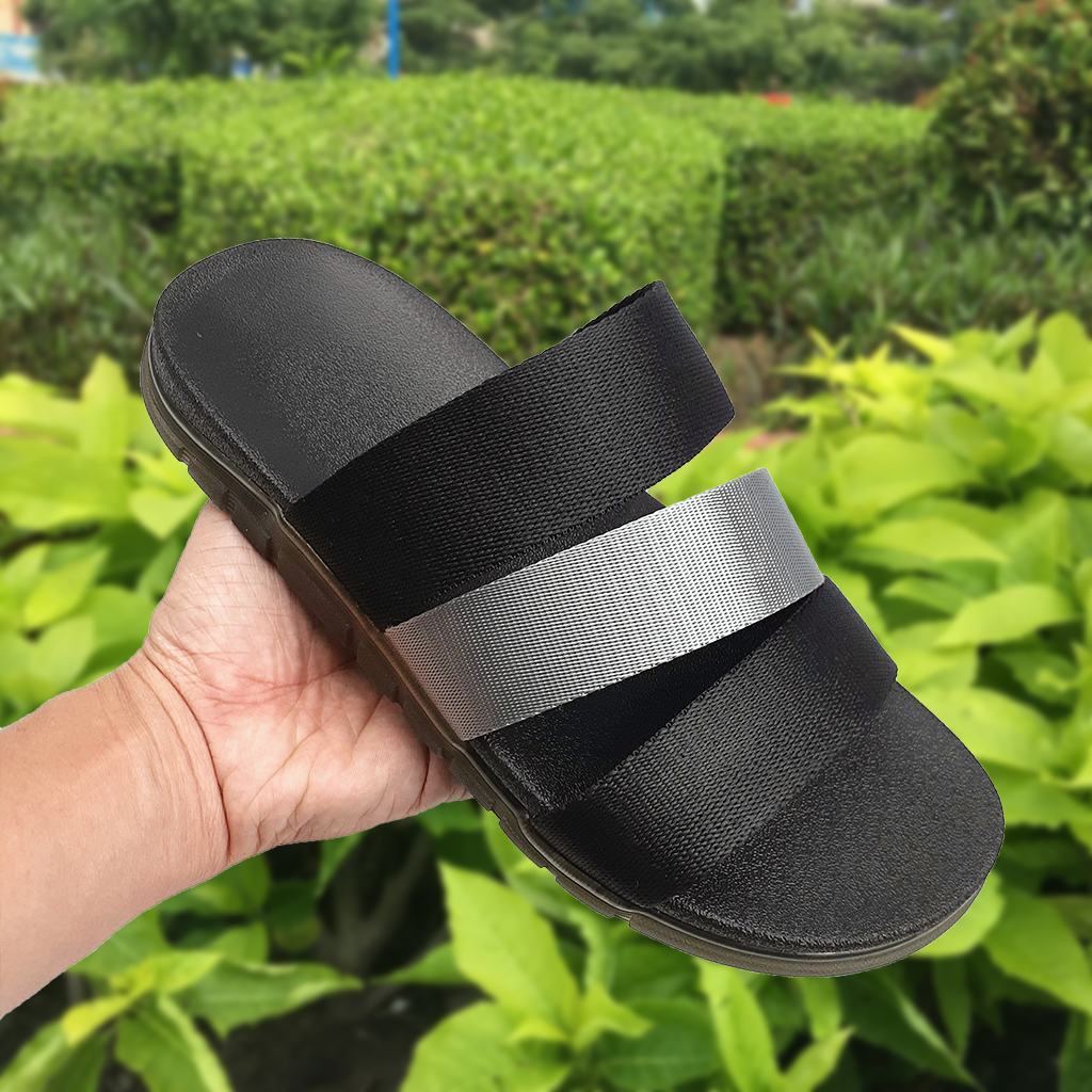 Dép nam 3 dây quai ngang vải dù êm chân D032