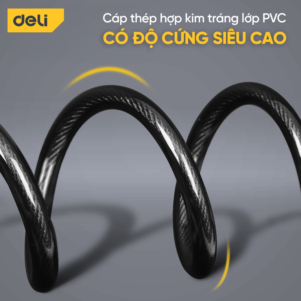 Khóa xe đạp xe máy Deli Cao Cấp - Khóa mật mã dạng 4-5 chữ số siêu an toàn chống trộm