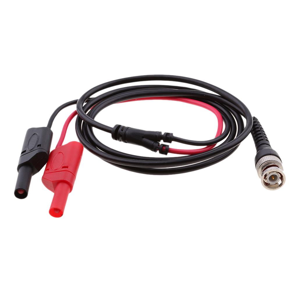 BNC Q9 To Dual 4mm Shrouded Banana Plug Test Leads Probe Cable Cord
