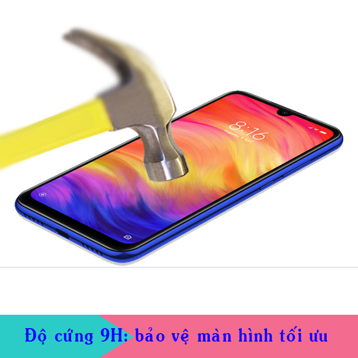 Kính Cường Lực cho Xiaomi Redmi Note 7 - Full màn hình - Màu Đen - Hàng Chính Hãng