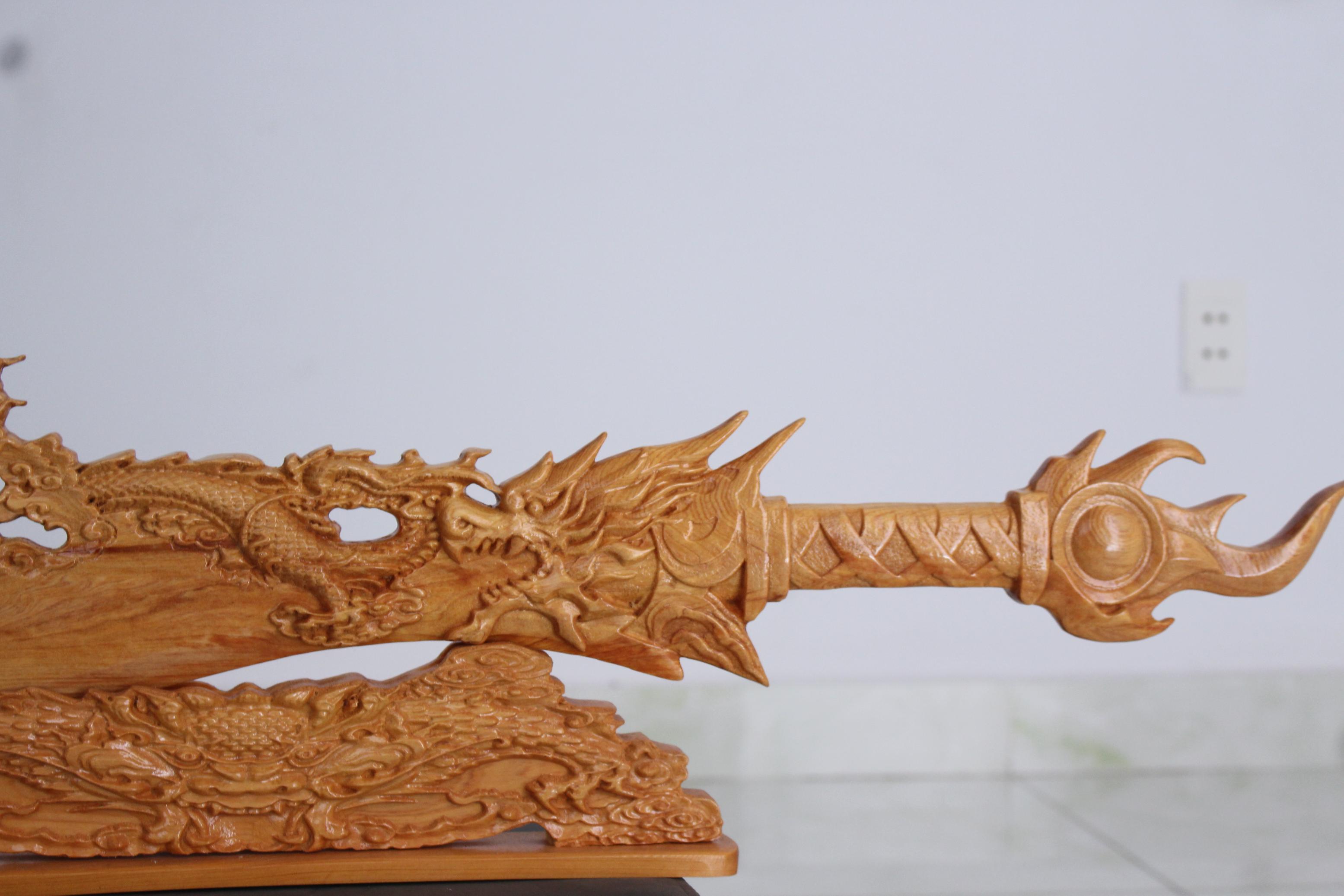 ĐAO GỖ pomu phong thủy dài 84cm