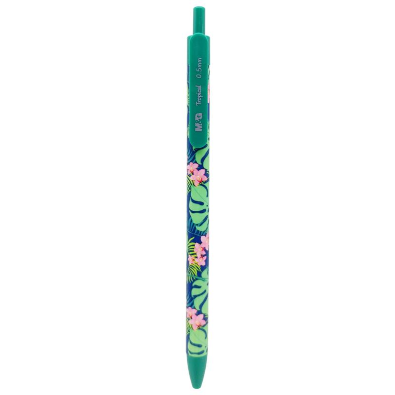 Bút Bi Bấm 0.5mm - M&amp;G ABP46480 - Thân Bút Xanh Lá - Mực Xanh