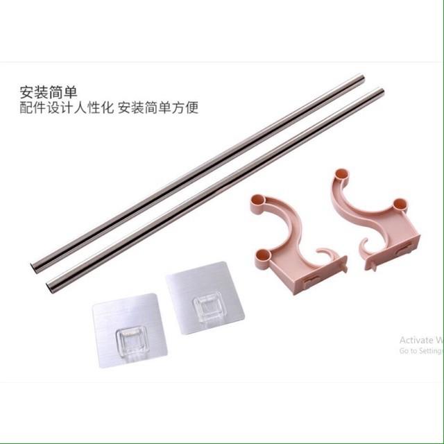 Móc treo khăn nhà tắm nhà bếp không cần khoan vít br00482