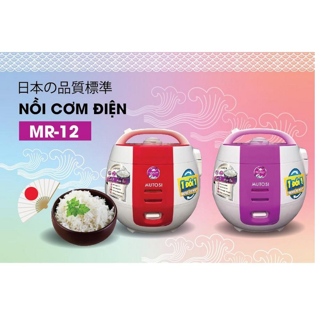 Nồi cơm điện Mutosi MR-12 (Đỏ) lòng niêu chống dính 1.2L  - Hàng chính hãng