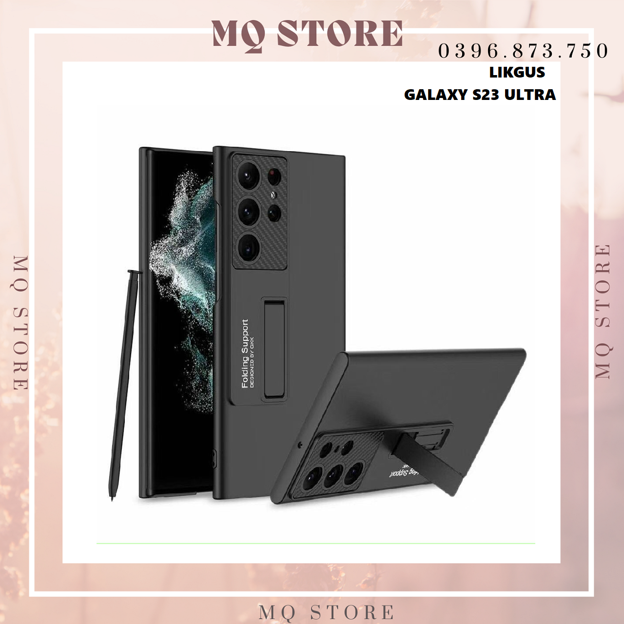 Ốp lưng Likgus PC bảo vệ camera kiêm giá đỡ dành cho Samsung S23 Ultra