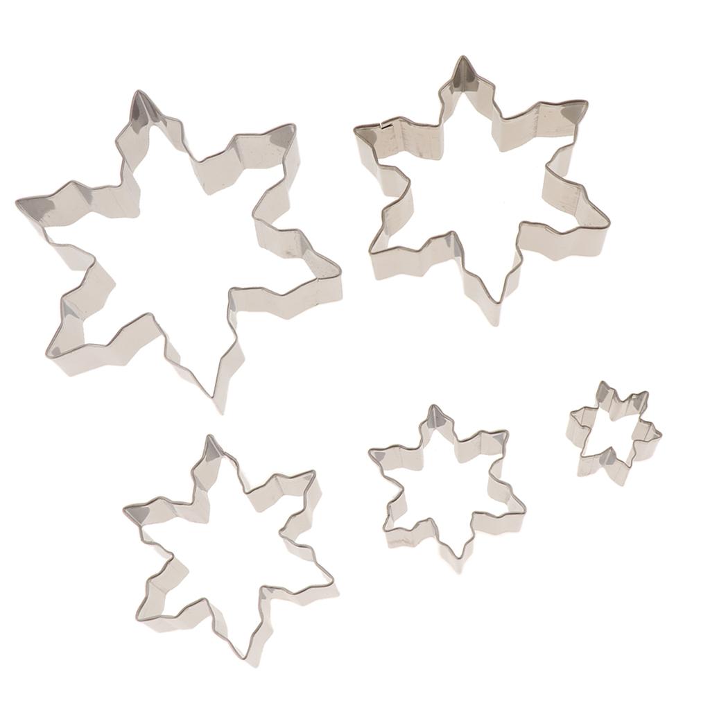 5pcs Cookie Cutter - Fondant Cake / Sugarcraft / Chocolate Decor Mold - DIY Baking Tool - Stainless Steel