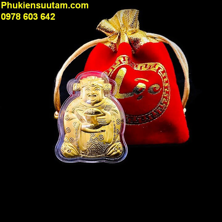 Combo 30 Ông Thần Tài Mạ Vàng Tặng Túi Gấm Lộc, Làm quà tặng ý nghĩa dịp Lễ, Tết, kích thước 5 x 4cm, màu vàng - TMT Collection - SP005490