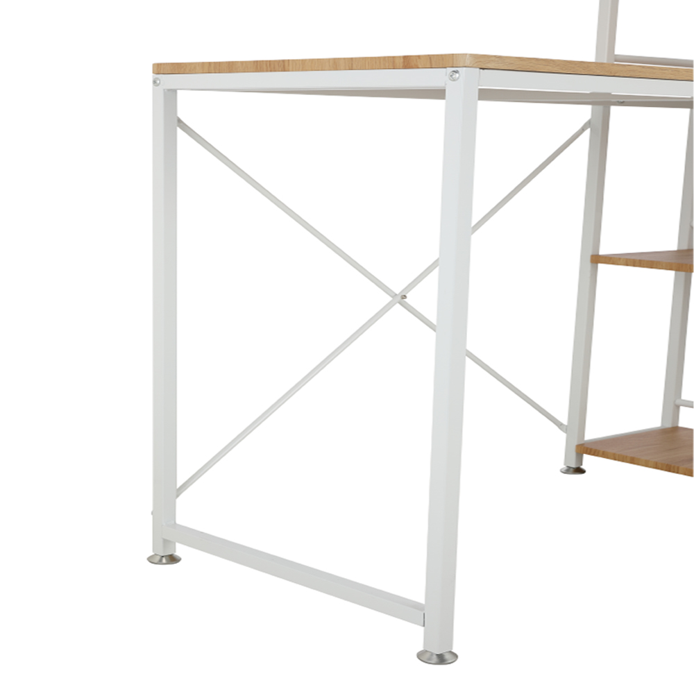 Bàn làm việc học tập đa năng kèm kệ 4 tầng CONNER mặt gỗ cao cấp kết hợp khung thép sơn tĩnh điện trắng | Index Living Mall - Phân phối độc quyền tại Việt Nam