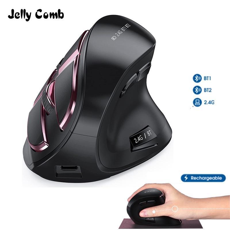 Chuột không dây Dạng Đứng 2.4G+ Bluetooth 9 Nút
