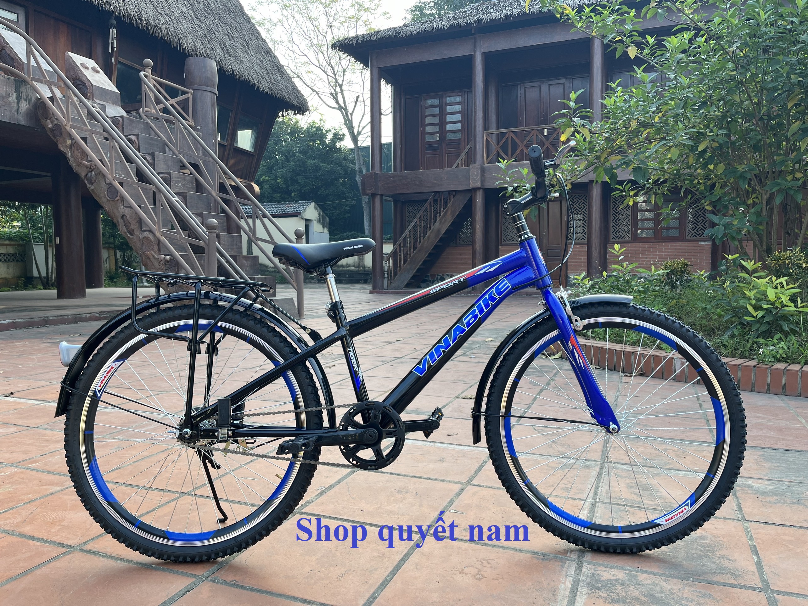Xe đạp thể thao Vinabike cỡ 24, 26in 3 màu xanh/đỏ/đen, Phù hợp với người cao 1m35 trở lên