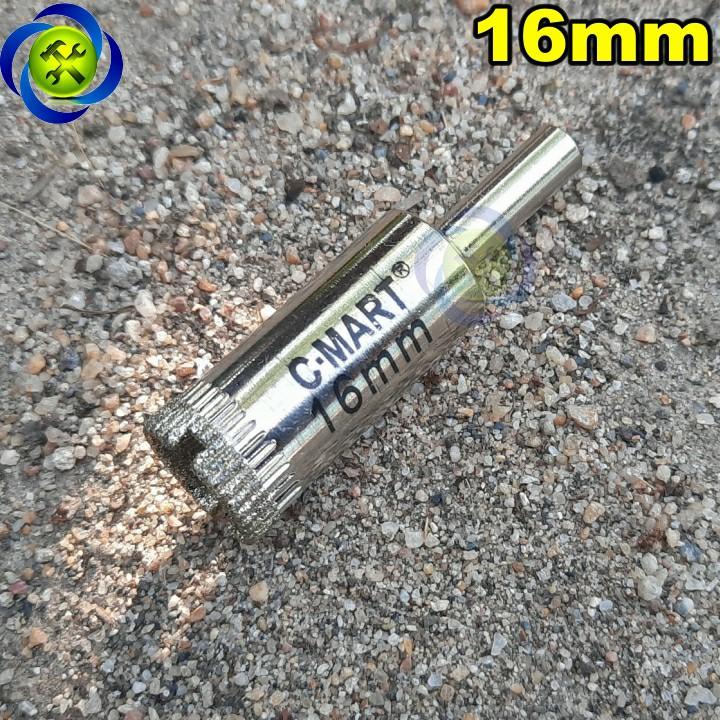 Mũi khoan kính 16mm C-MART A3103-16 màu trắng chuôi tròn