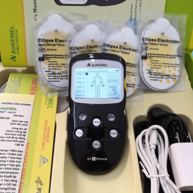 Máy trị liệu massage xung điện thế hệ mới Aukewel Dr Phone kèm Pin sạc & Bộ sạc pin