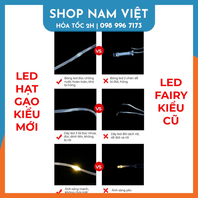 Dây Led Hạt Gạo Đời Mới Chống Nước, Quấn Cây, Chịu Mưa Nắng Kèm Remote