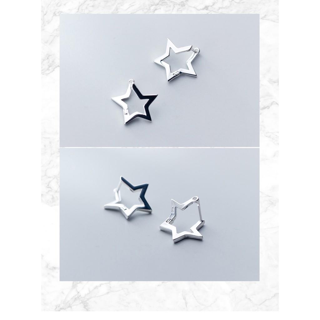 Khuyên tai bạc Ý s925 sao nhỏ 5 cánh lạ mắt G3744 - AROCH Jewelry