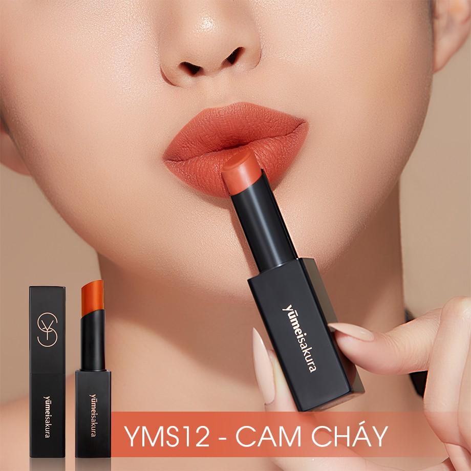 Son Lì Mịn Yumeisakura Matte Revolution Siêu Dưỡng màu Cam Cháy YMS12 3.5gr