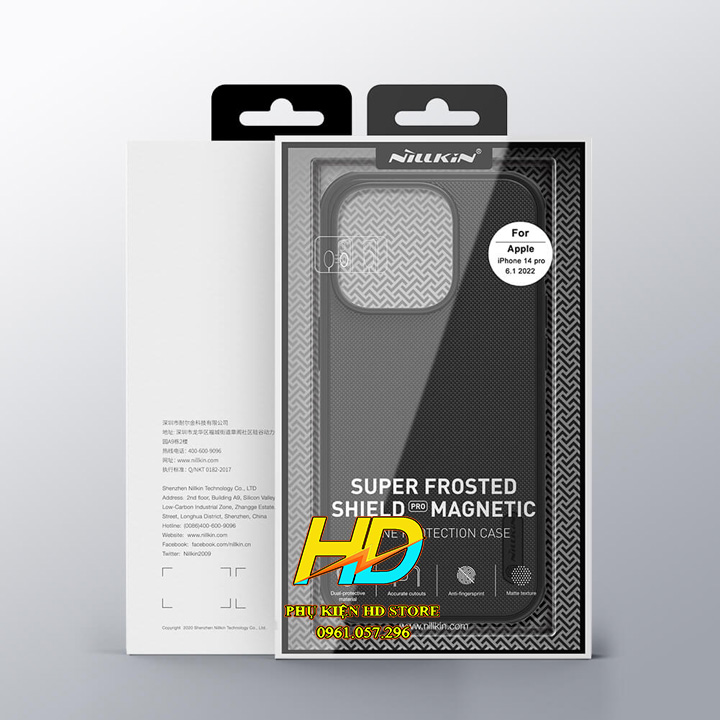 Ốp Lưng Dành Cho iPhone 14 Chính Hãng Nillkin SUPER FROSTED SHIELD PRO Dạng Sần, Chống Sốc, Không Bám Vân Tay - Hàng Chính Hãng