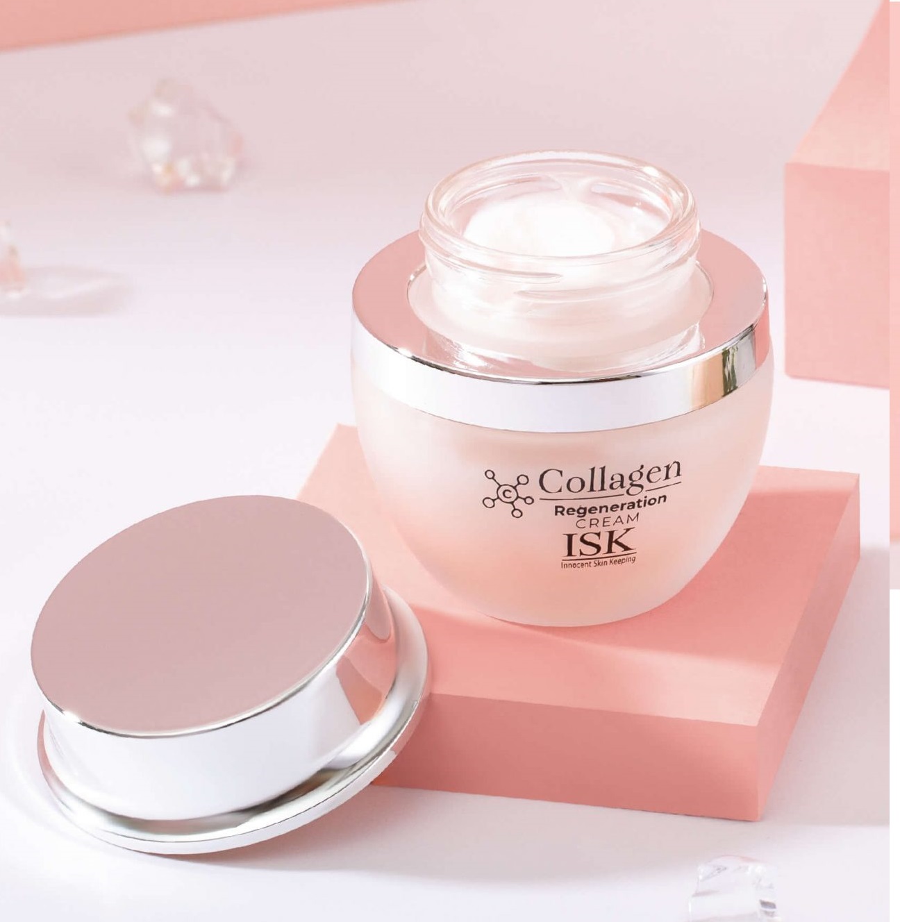 Kem căng cơ tái tạo da từ Collagen ISK REGENERATION CREAM Hàn quốc 55 ml/ Hộp TẶNG 1 NƠ