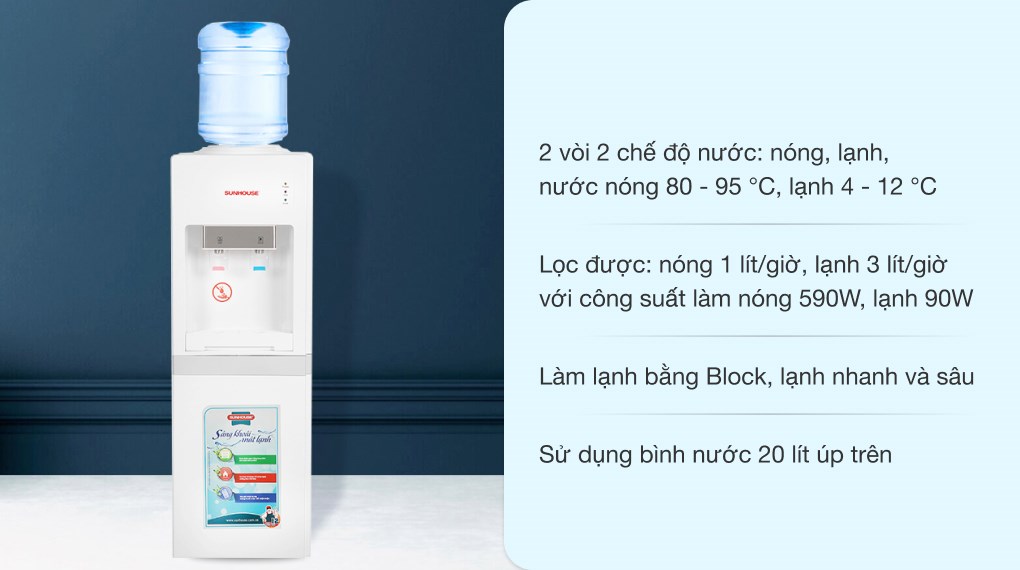 Cây nước nóng lạnh Sunhouse SHD9612 - Hàng chính hãng