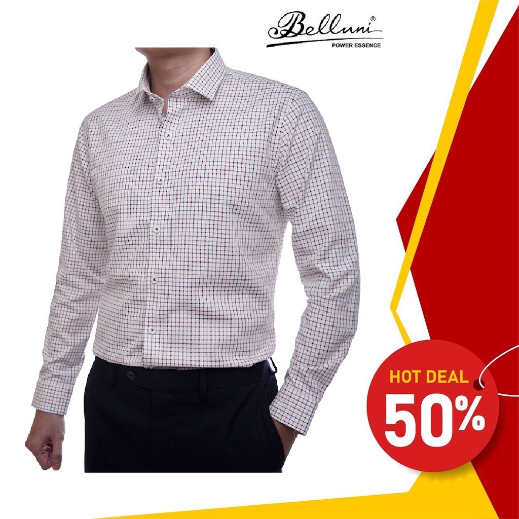 Áo sơ mi nam SlimFit tay dài cao cấp BELLUNI vải sợi tre thoải mái thanh lịch 157R7