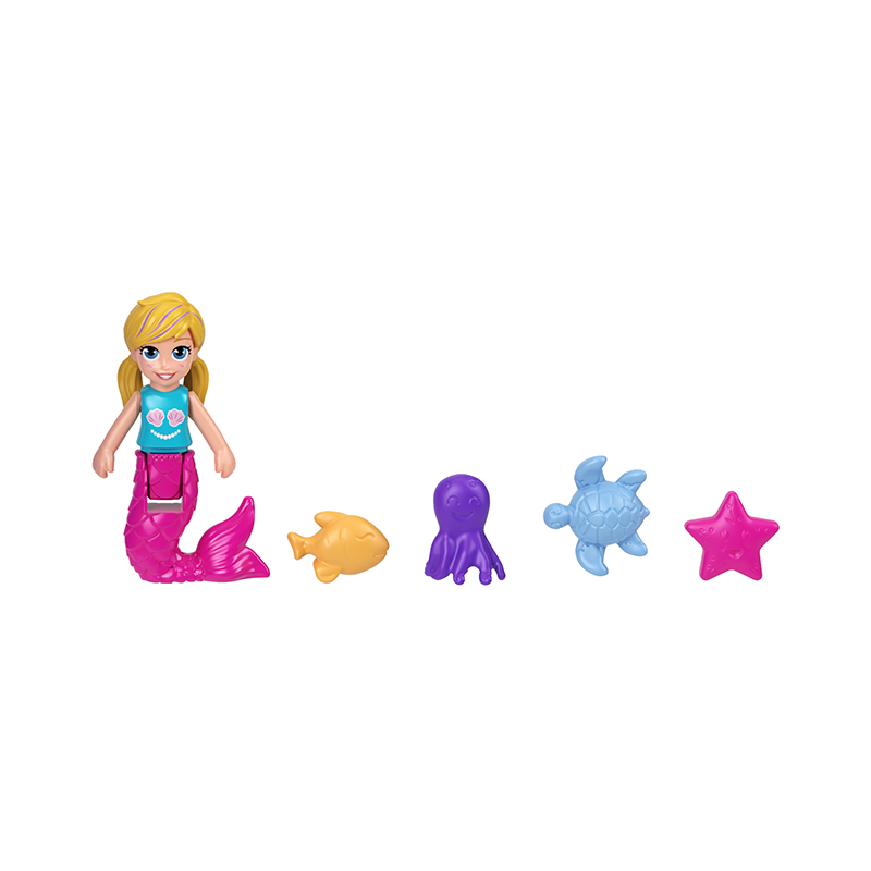 Đồ Chơi Búp Bê POLLY POCKET Pp Trò Chơi Bắn Vòng Nước Xanh Dương - Hàm Cá Mập GWF49/GWF48