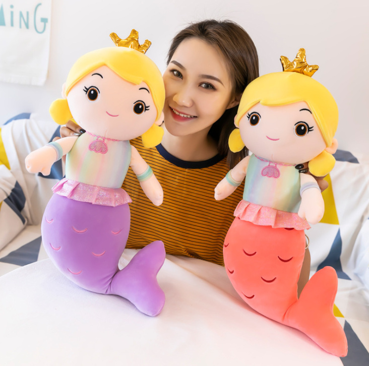 Gối Ôm Nàng Tiên Cá Siêu Dễ Thương Nhồi Bông Gòn Dài 50cm - Giao Ngẫu Nhiên
