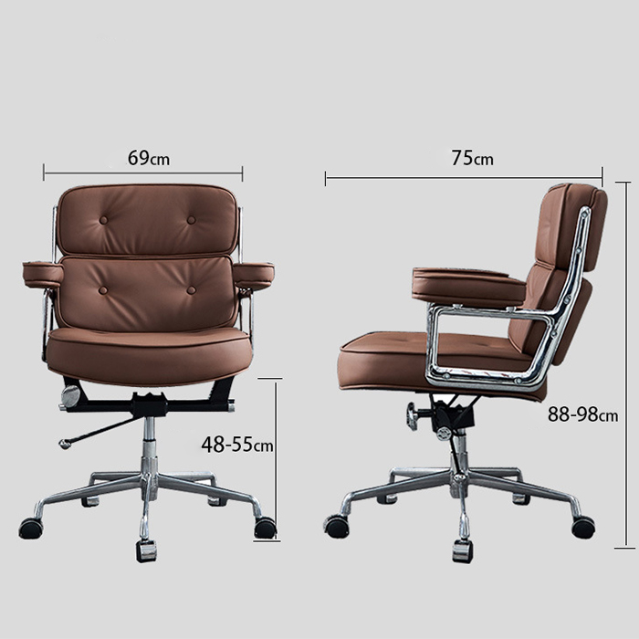 Ghế Giám Đốc Xoay 360 Độ Tiện lợi Sang trọng - Ghế làm việc hiện đại Bọc Da cao cấp Chân Kim loại Bền đẹp GHP005 Giao màu ngẫu nhiên