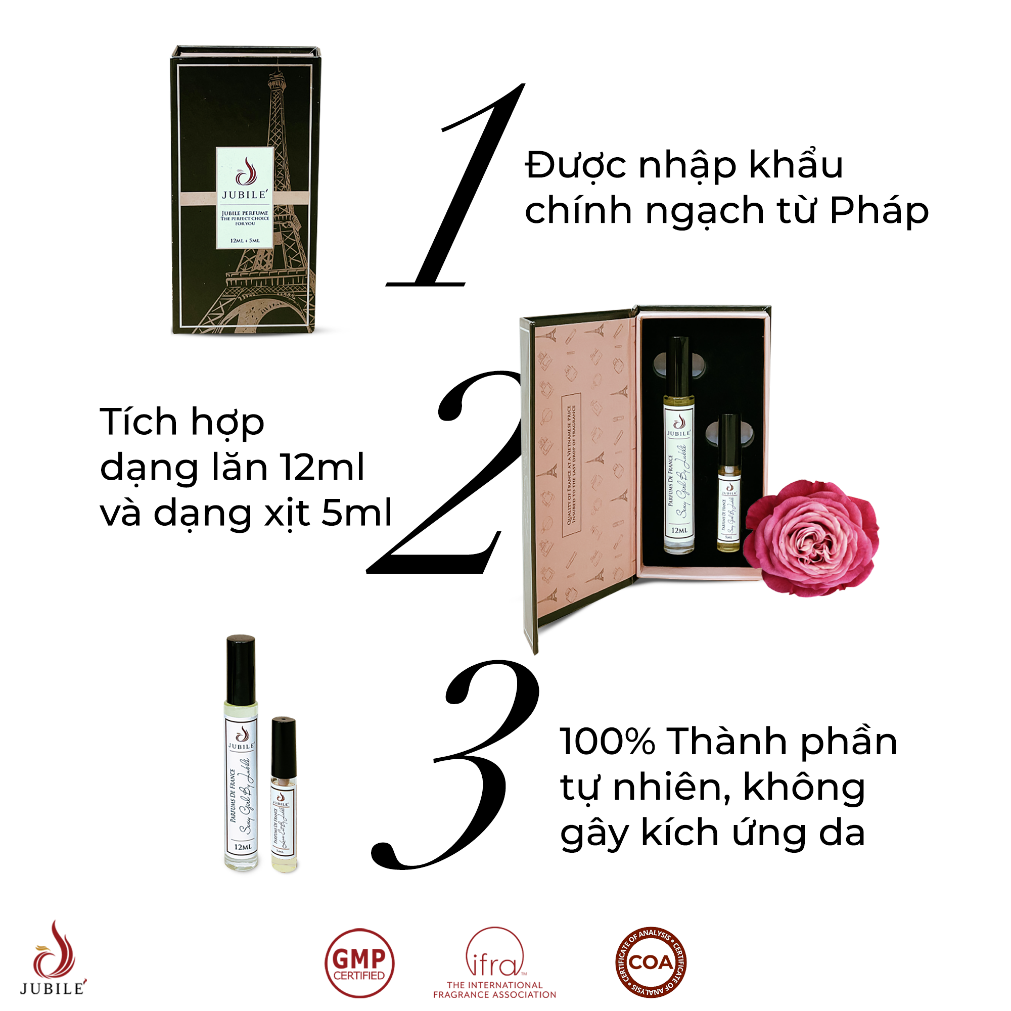 Tinh dầu nước hoa Pháp nữ Jubilé Perfume Dolce