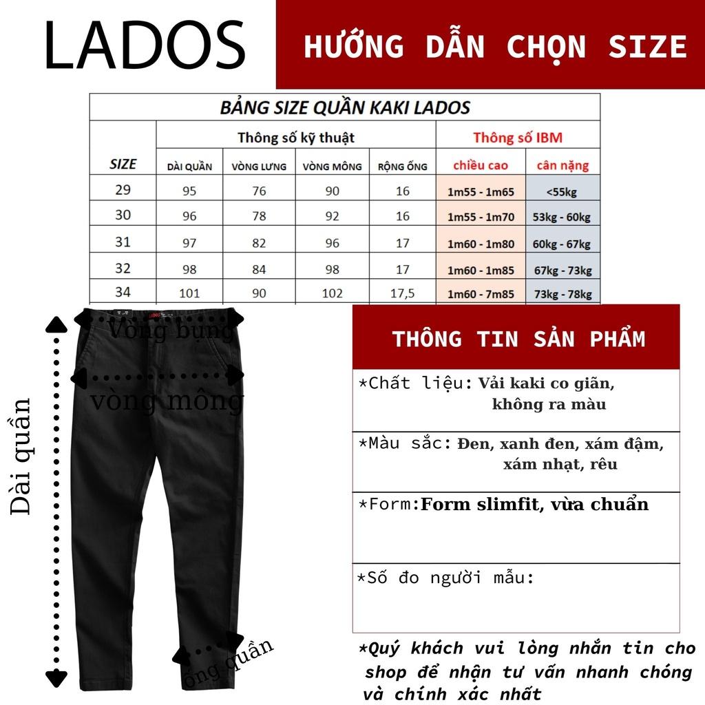 Quần kaki dài nam cao cấp form đẹp LADOS-4069 vải kaki co giãn, không bay màu