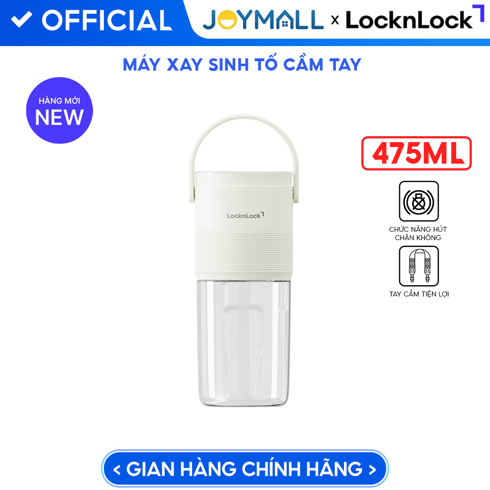 Máy Xay Sinh Tố Cầm Tay LocknLock Vacuum Portable Blender EJJ346IVY 475ml, Hàng Chính Hãng, Chức Năng Hút Chân Không - JoyMall