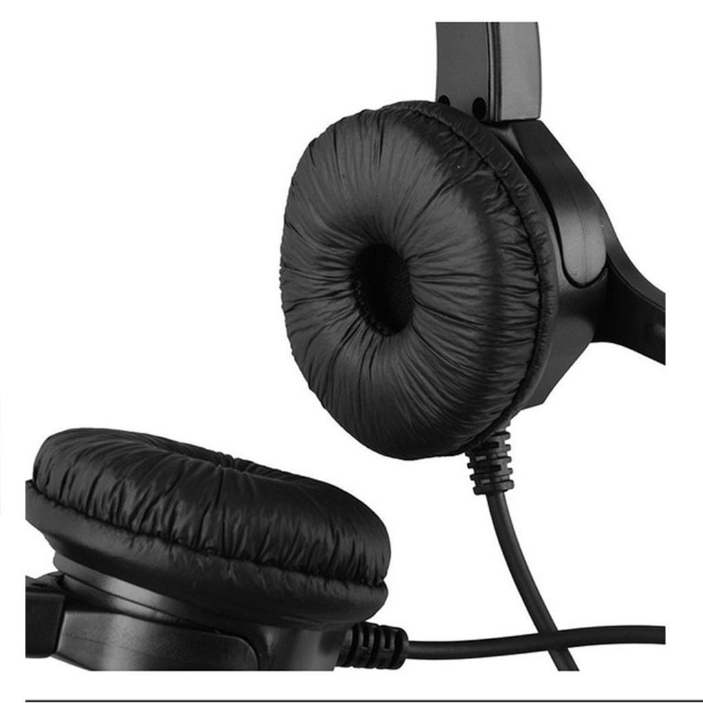 Hands-Free Call Center Headset Telephone Corded Wired Mic Office Headphone