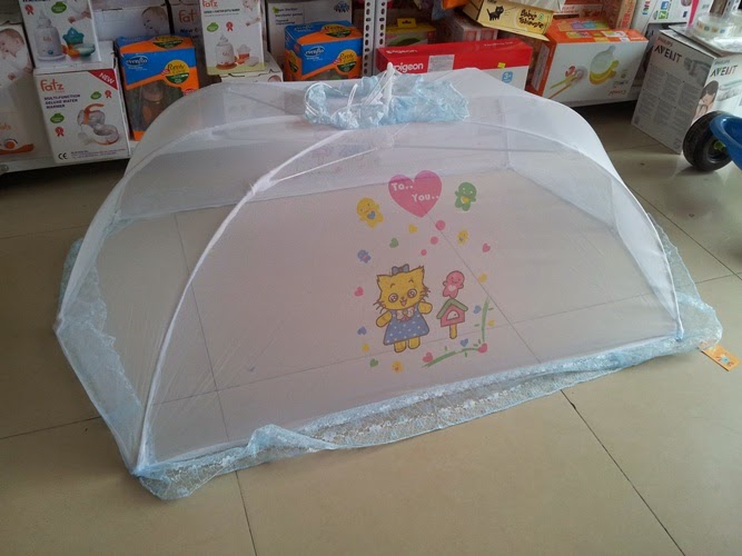 Màn chụp họa tiết dây kéo chống muỗi cho bé sơ sinh kích thước 115x75x60cm