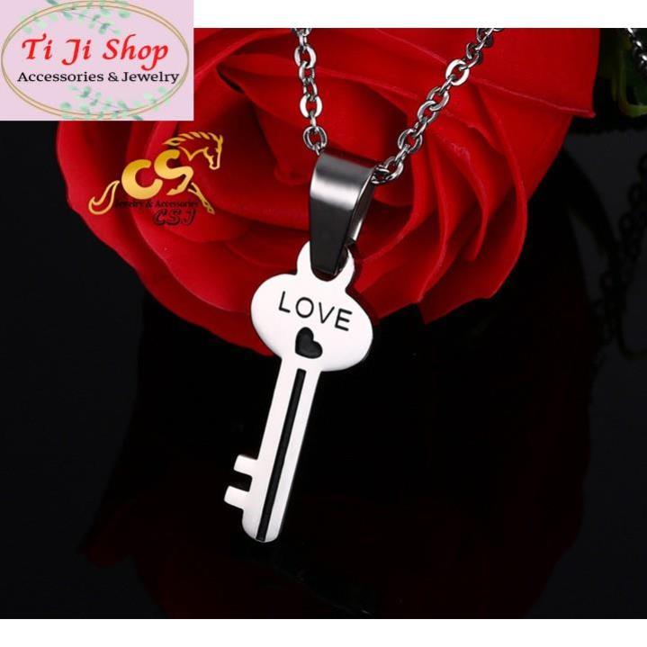 DÂY CHUYỀN, VÒNG CỔ CẶP ĐÔI INOX Ổ CHÌA KHÓA MC248 siêu đẹp, chuẩn thời trang