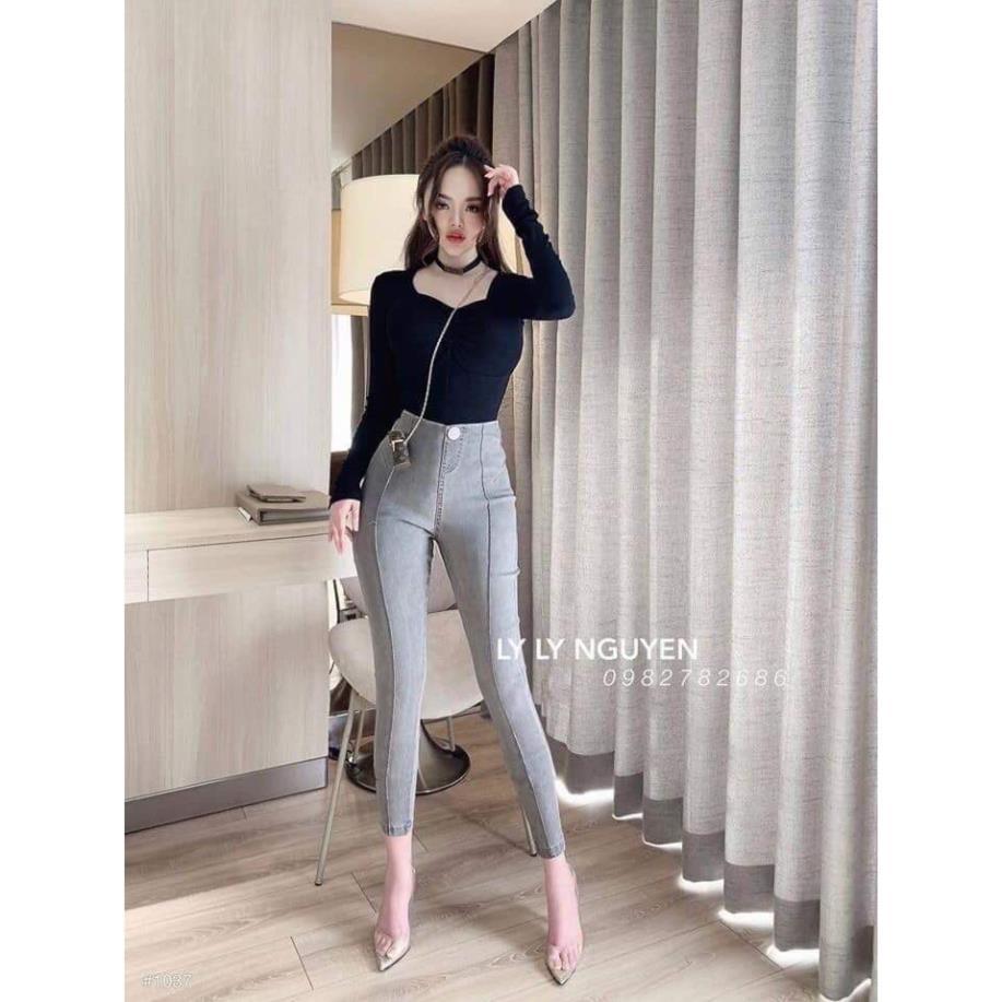 QUẦN BÒ GIẤY GÂN TRƯỚC CẠP CAO TÔN DÁNG JEAN13