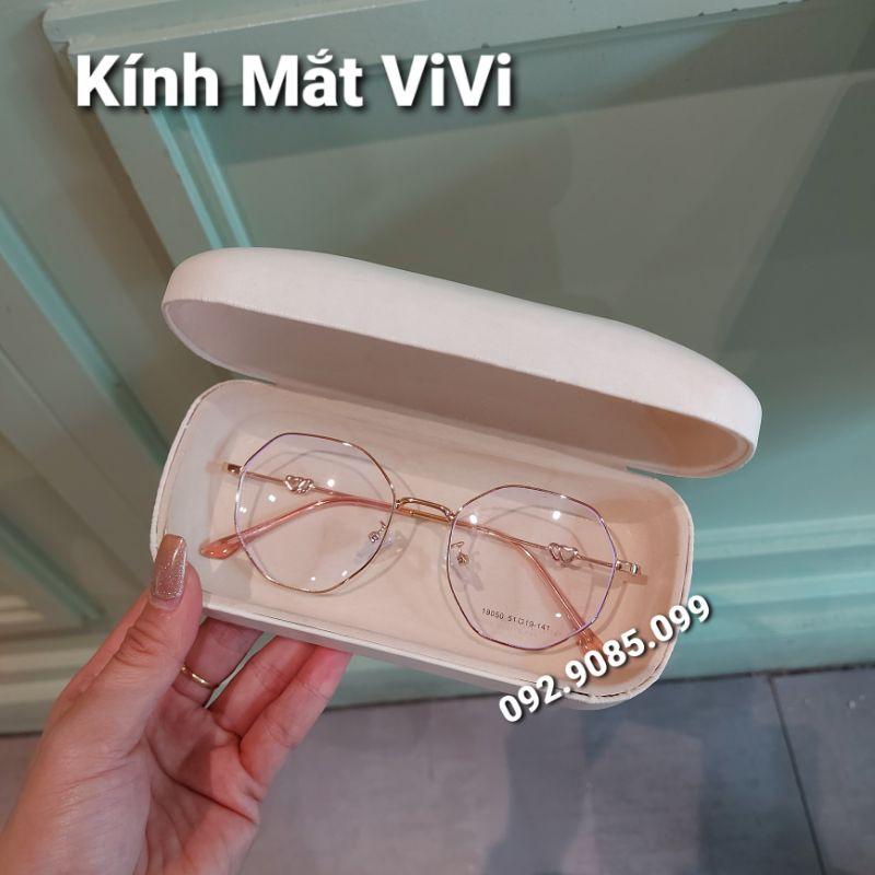 Gọng kính cận dáng vuông lục giác trái tim+ Nhận cắt - viễn - loạn