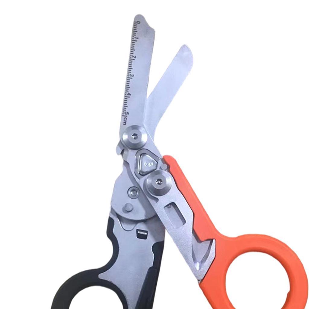 2x 6-in-1 Emergency Shears Multitool Ruler for Hiking Outdoor Survival