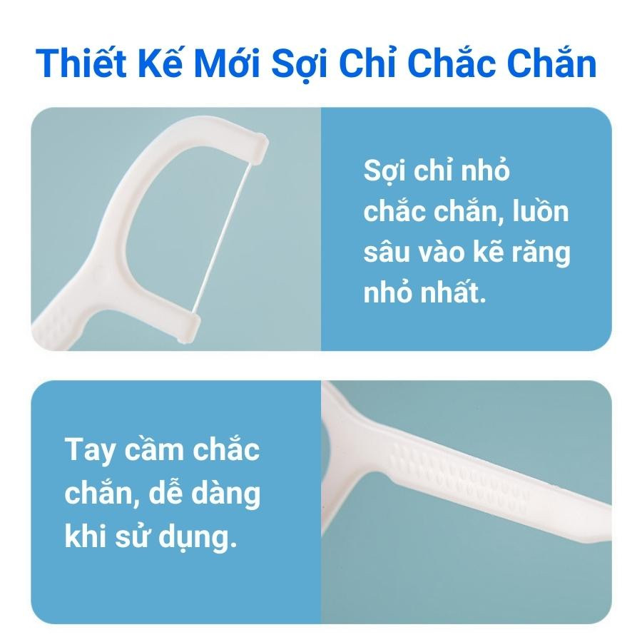 Phụ kiện nhà bếp phòng ăn - Hộp 50 cây tăm chỉ nha khoa ,an toàn dễ sử dụng