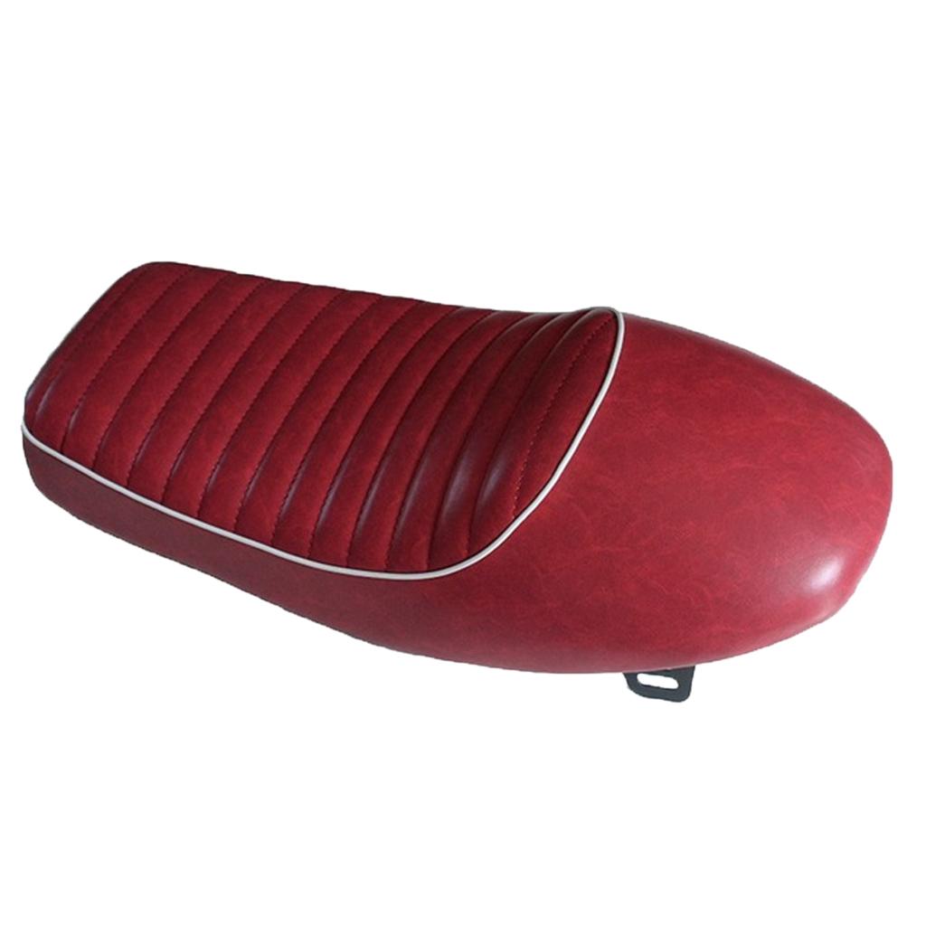 Cafe Racer Retro Motorcycle Vintage  Seat Styling Universal Fits- Red
