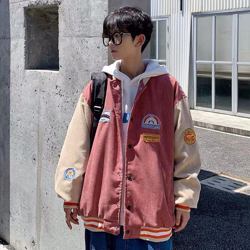 Áo Bomber/ Áo Khoác Kaki Hàng Nhung Gân Thêu Logo DeepEnd cúc bấm Nổi Bomber Unisex, Áo bomber varsity jacket Unisex Form rộng nhung tăm 2 lớp Hình thêu 100% Áo khoác nam nữ Bóng chày