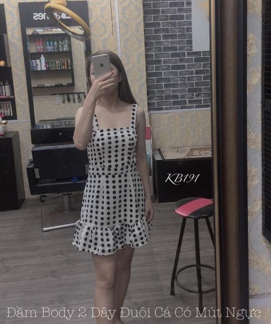 Đầm Body 2 Dây Đuôi Cá Có Mút Ngực