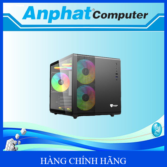 Vỏ Máy Tính Case VSP V300 ( Kèm 3 Fan Led ) - Hàng Chính Hãng